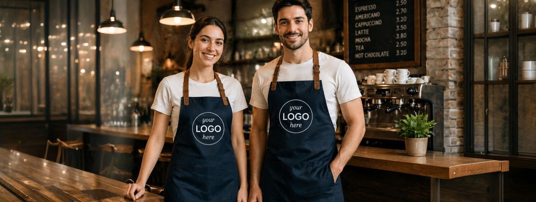 Restoran, Kafe ve Promosyon İçin Logo Baskılı Mutfak Önlüğü Restoran, Kafe ve Promosyon İçin Logo Baskılı Mutfak Önlüğü