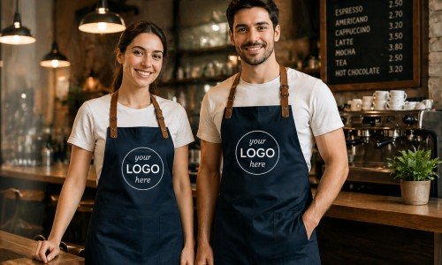Restoran, Kafe ve Promosyon İçin Logo Baskılı Mutfak Önlüğü