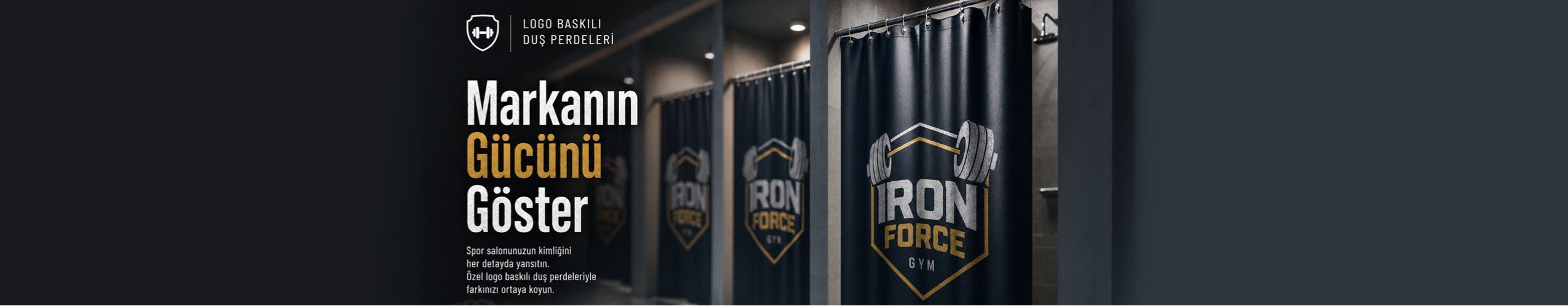 Logo Printed Shower Curtain